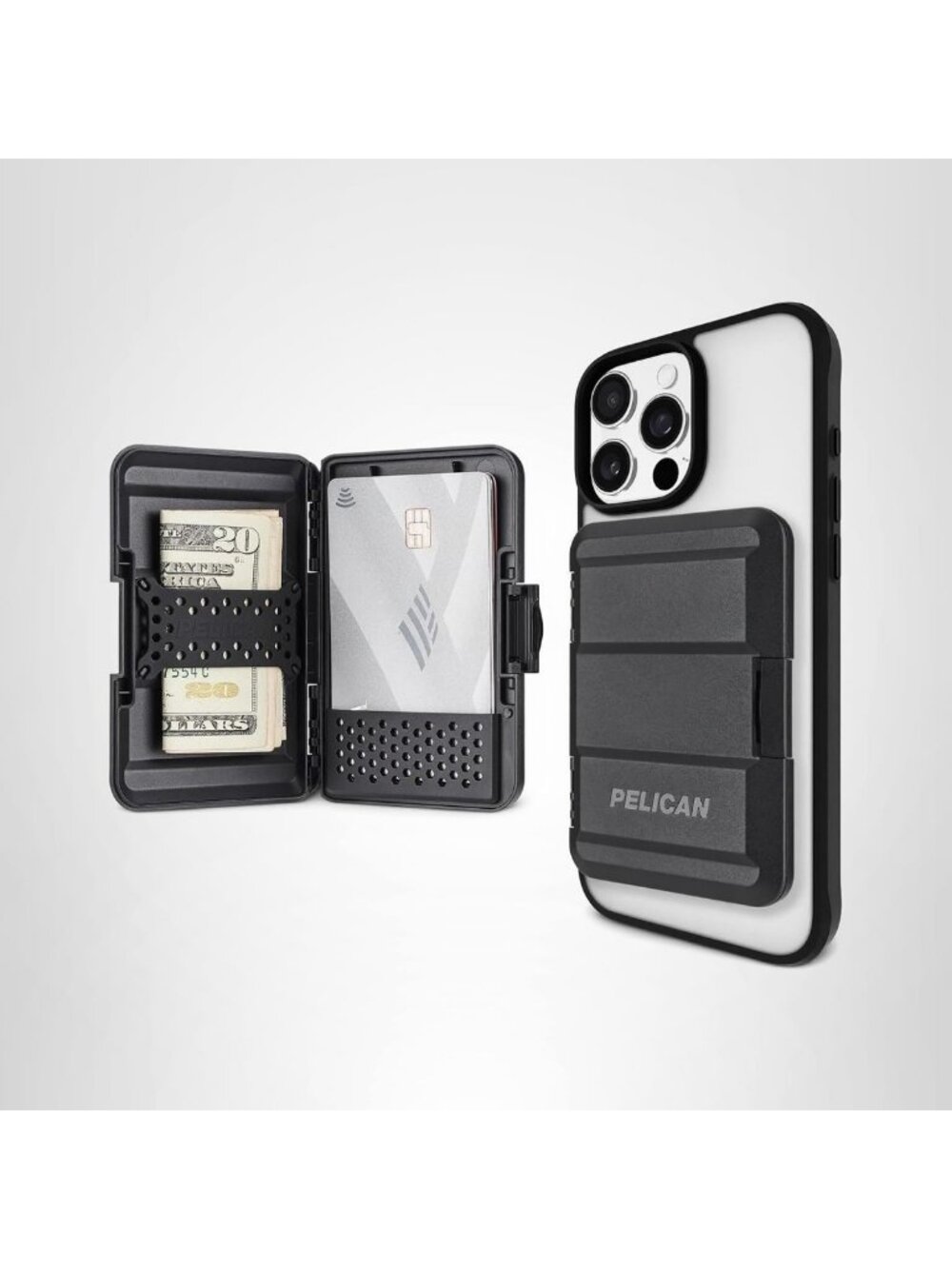 Slim Magnetic Phone Wallet for iPhone - Stylish Black MagSafe Accessory